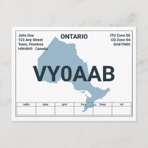 Tarjeta QSL Mapa de Ontario