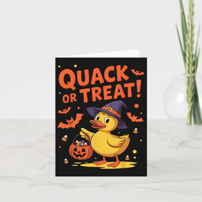 Tarjeta Quack O Tremendo Divertido Duckie de Goma Hallowee (Anverso)