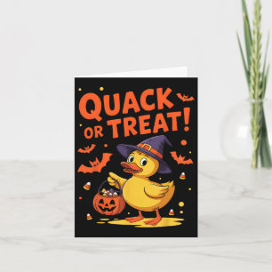 Tarjeta Quack o Truco Pato de Goma Divertido Halloween