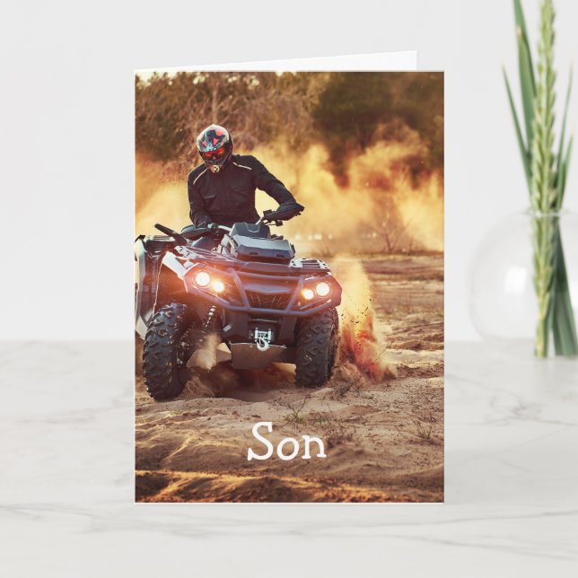 Tarjeta Quad ATV Off Road Vehicle Birthday Son (Anverso)
