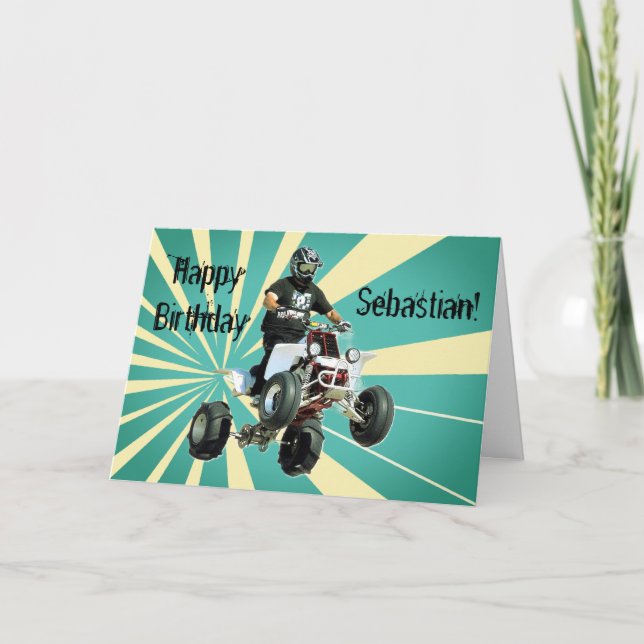 Tarjeta Quad Bike / ATV Cumpleaños (Anverso)
