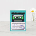 Tarjeta Quarantine music lover birthday card<br><div class="desc">This quarantine birthday card has been inspired by all those who remember the 80s and the endless hours making a mixtape.  Choosing a selection of apt songs for this current situation- its aim is to add a little humour and cheekiness with the choice of songs- for the music lover</div>
