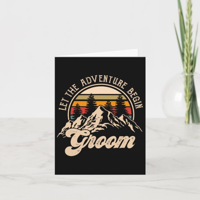Tarjeta Que Adventure Begin Groom Parejas Coincidan Boda (Anverso)
