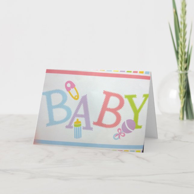 TARJETA QUÉ ALEGRÍA Y TAN FELIZ PARA TI-UN RECIÉN NACIDO (Anverso)