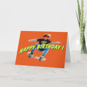 Tarjeta que anda en monopatín 2 del cumpleaños