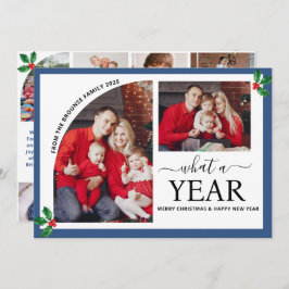 Tarjeta Qué año más Navidades de Collage de fotos múltiple