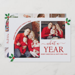 Tarjeta Qué año más Navidades de Collage de fotos múltiple