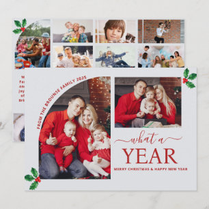 Tarjeta Qué año más Navidades de Collage de fotos múltiple
