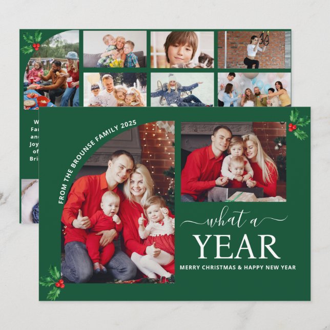 Tarjeta Qué año más verdes tienen los Navidades de varios  (Anverso / Reverso)