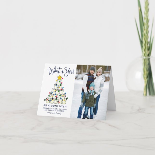 Tarjeta Qué año Navidades 2.ª felicitación por la foto (Anverso)