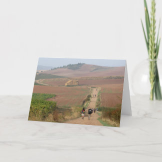 Tarjeta que camina de los peregrinos