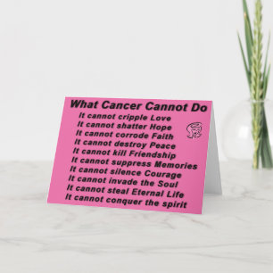 Tarjeta qué cáncer no puede hacer