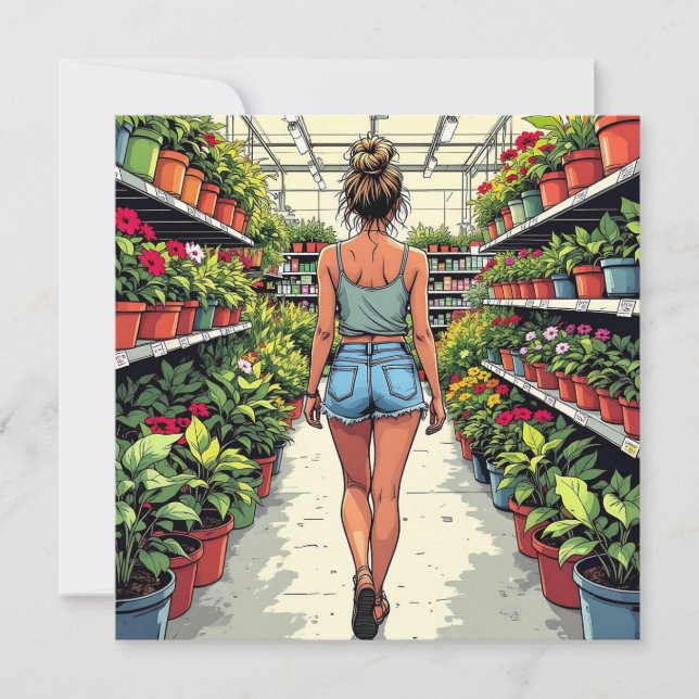 Tarjeta Que comiencen las compras | Amantes de las plantas (Anverso)