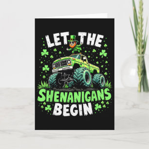 Tarjeta Que Comiencen Las Travesuras Monster Truck Boys St