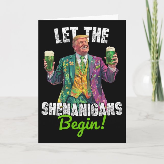 Tarjeta Que Comiencen Las Travesuras Trump Día De San Patr (Anverso)