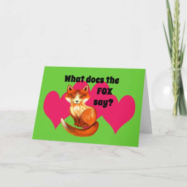 Tarjeta ¿Qué dice la zorra ropa y regalos? (Anverso)