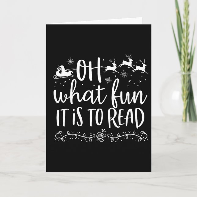 Tarjeta Qué Diversión Es Leer El Libro De Los Navidades Bi (Anverso)