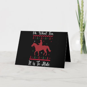 Tarjeta Qué divertido es montar a caballo en Navidad