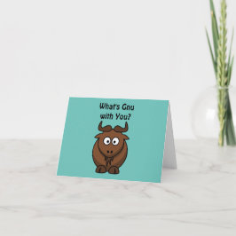 Tarjeta Qué es Gnu, divertida Personalizado de búfalos Ani