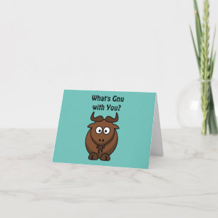 Tarjeta Qué es Gnu, divertida Personalizado de búfalos Ani
