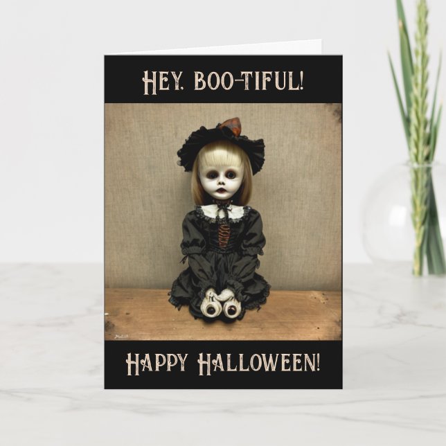 Tarjeta ¡Qué guapa! ¡Feliz Halloween! (Anverso)