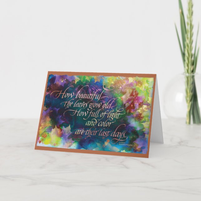 Tarjeta "Qué hermosas las hojas...", 5"x7" (Anverso)