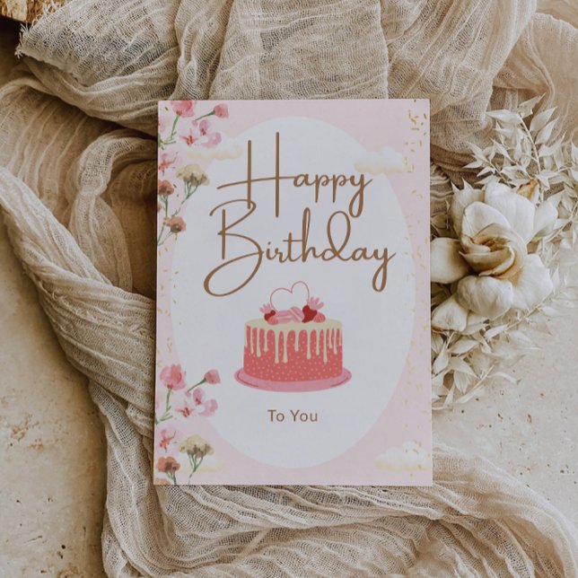 Tarjeta Que las velas de tu pastel brillen con fuerza (May the candles on your cake shine bright card)