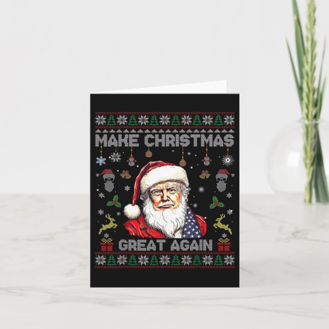 Tarjeta Que los Navidades vuelvan a ser divertidos Santa T (Anverso)