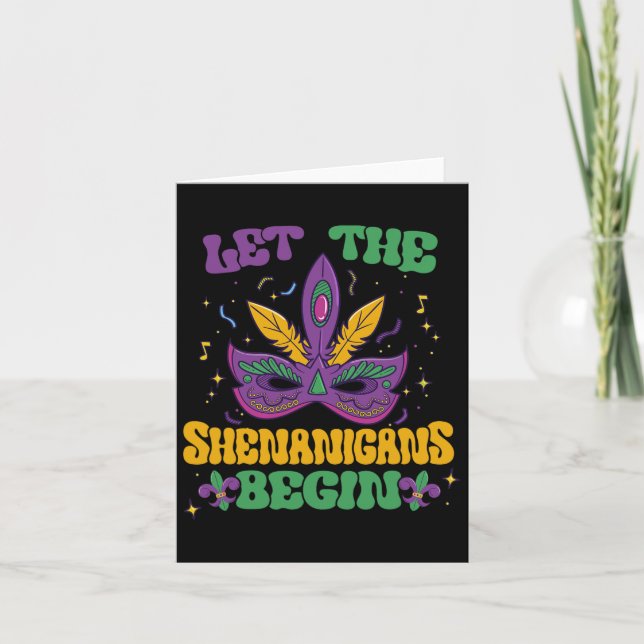 Tarjeta Que los Shenanigans comiencen el Mardi Gras 2 (Anverso)