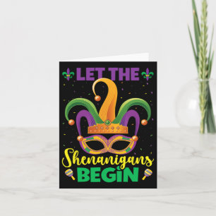 Tarjeta Que los Shenanigans empiecen el Mardi Gras Feliz M