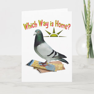 Tarjeta ¿Qué manera es hogar? Arte de la paloma