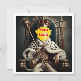 Tarjeta Que mi hijo sea real, niño rey en el trono