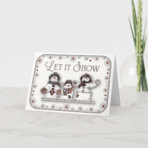 Tarjeta Que nieve - Deseos de invierno y besos de hombre d