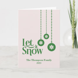 Tarjeta "Que nieve" Navidades rosados