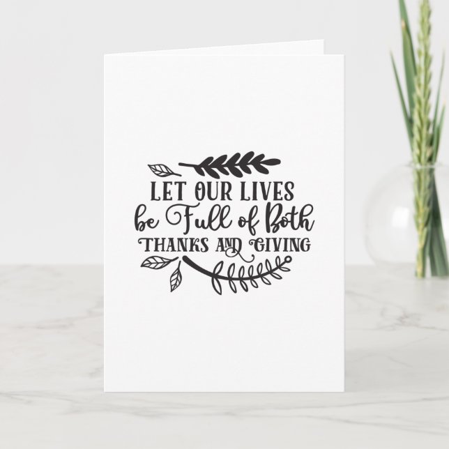 Tarjeta Que nuestras vidas estén llenas de gracias y de da (Anverso)