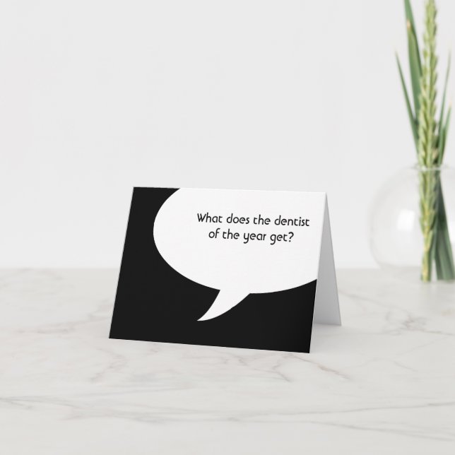 Tarjeta ¿qué obtiene el dentista del año? (Anverso)