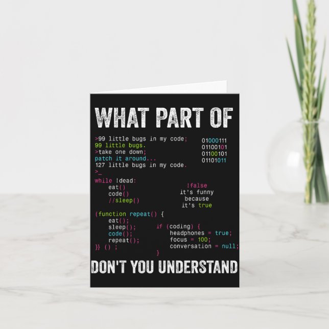 Tarjeta Qué parte de No entiendes Ciencias de la Computaci (Anverso)