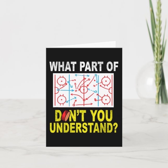 Tarjeta Qué parte de ti no entiende el hockey sobre hielo  (Anverso)