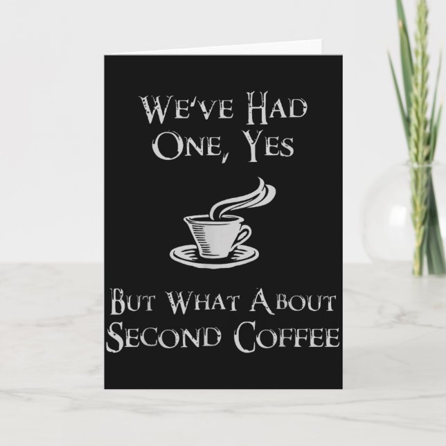 Tarjeta ¿Qué pasa con el 2do café _ Alta fantasía divertid (Anverso)