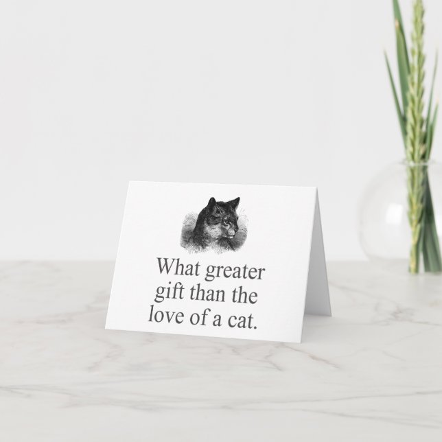 Tarjeta Qué Regalo Más Grande Que El Amor De Un Gato (Anverso)