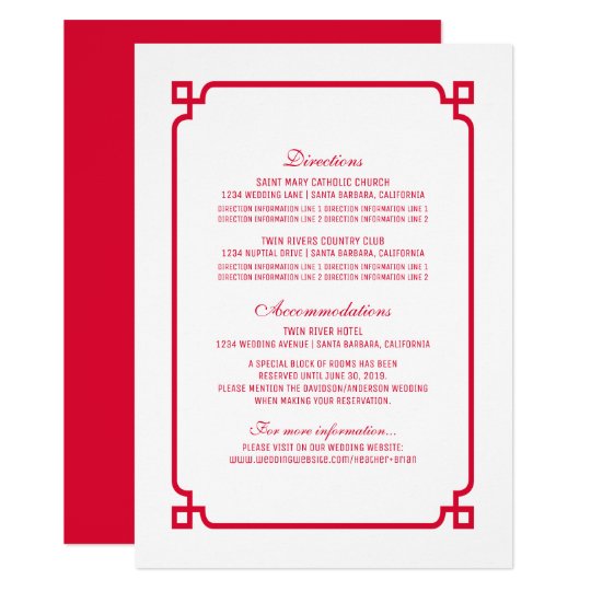 Tarjeta que se casa elegante roja de Deco Info