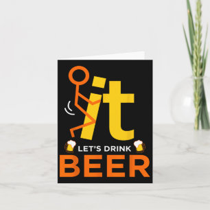 Tarjeta Que se Joda Vamos a Beber Cerveza - Divertido Bebe