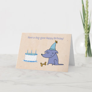 Tarjeta Que se vaya un perro personalizable de cumpleaños 