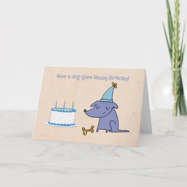 Tarjeta Que se vaya un perro personalizable de cumpleaños  (Anverso)