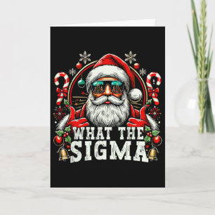 Tarjeta Qué Sigma Santa divertido meme de Navidad Xmas Riz