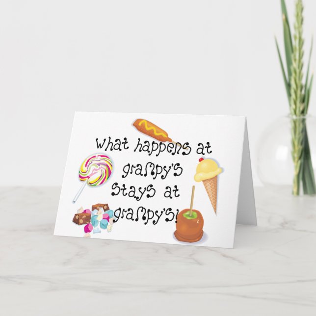 Tarjeta ¡Qué sucede en las estancias de Grampy en Grampy! (Anverso)