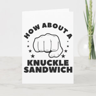 Tarjeta ¿Qué tal un boxeador de boxeo sándwich de nudillos