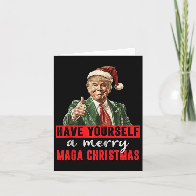 Tarjeta Que te tengas feliz Navidad Funny, Trump Christ (Anverso)