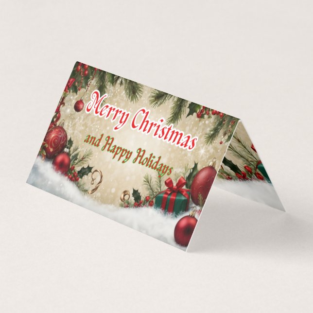 Tarjeta Que tengan una Navidad muy feliz y unas vacaciones (Anverso)