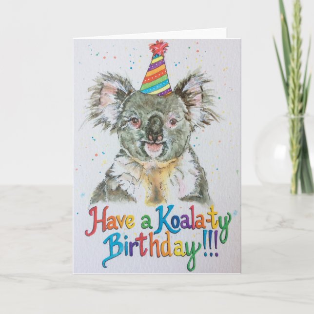 Tarjeta ¡Que tengas un cumpleaños de Koala-ty! (Anverso)